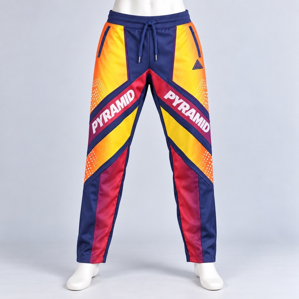 Black Pyramid Track Pants Mens XL Purple Multicolor Graphic Streetwear Joggers